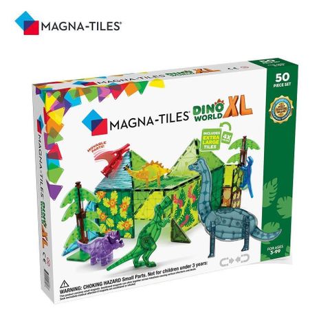 【南紡購物中心】 Magna-Tiles 磁力積木-恐龍世界 XL 50片