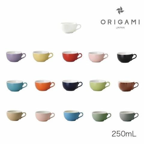 【南紡購物中心】 日本ORIGAMI 陶瓷拿鐵碗 250mL｜符合競賽規格的專業拉花杯
