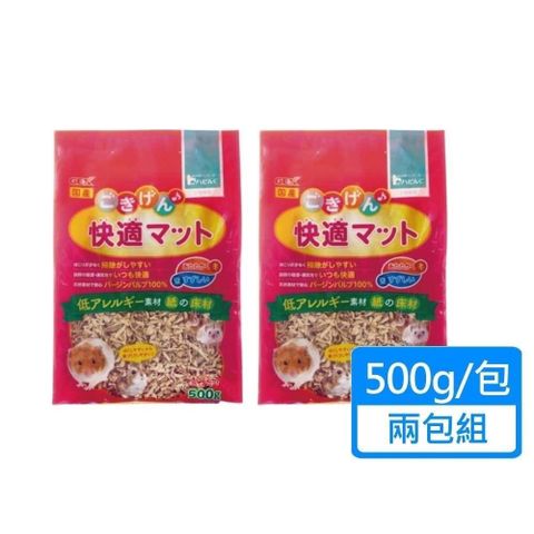 GEX 【南紡購物中心】 小動物舒適紙墊料 500g/包兩包組