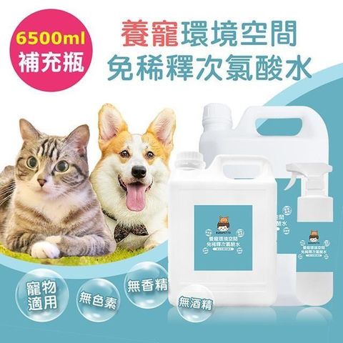 BUBUPETTO-毛孩環境空間用免稀釋次氯酸水-6000mlx1+500mlx1(毛小孩 寵物 環境)