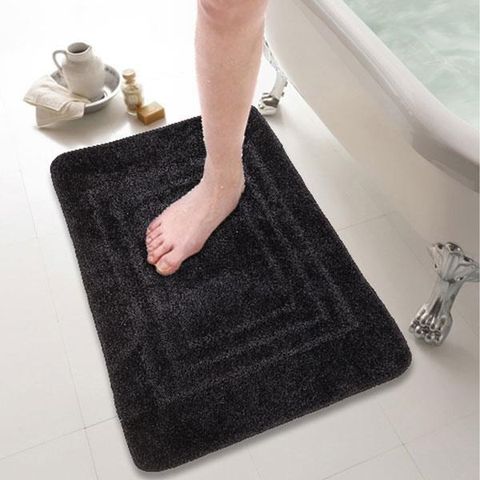 【格藍傢飾】超纖柔立體壓紋吸水防滑踏墊-黑