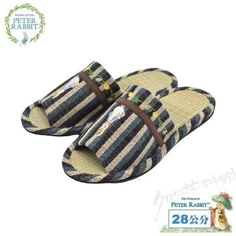 【Croissant 科羅沙】Peter Rabbit 比得兔 TP直紋條藤葉藍28CM草拖