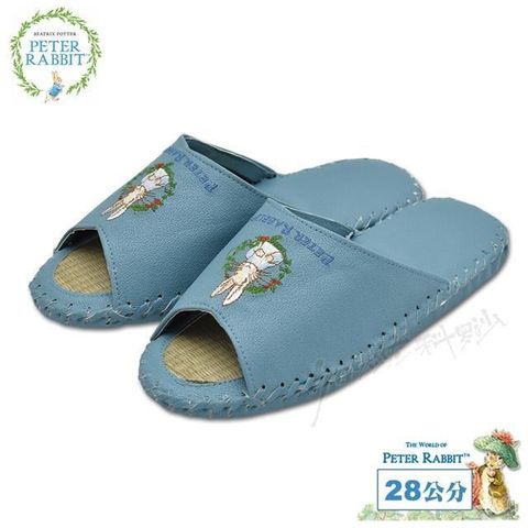 PETER RABBIT 比得兔 室內鞋 葉環兔皮草拖 中藍28CM
