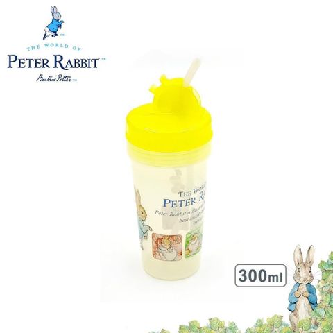 PETER RABBIT 比得兔 【南紡購物中心】 【Croissant科羅沙】  PE閃亮兔吸管水杯 300ml-黃