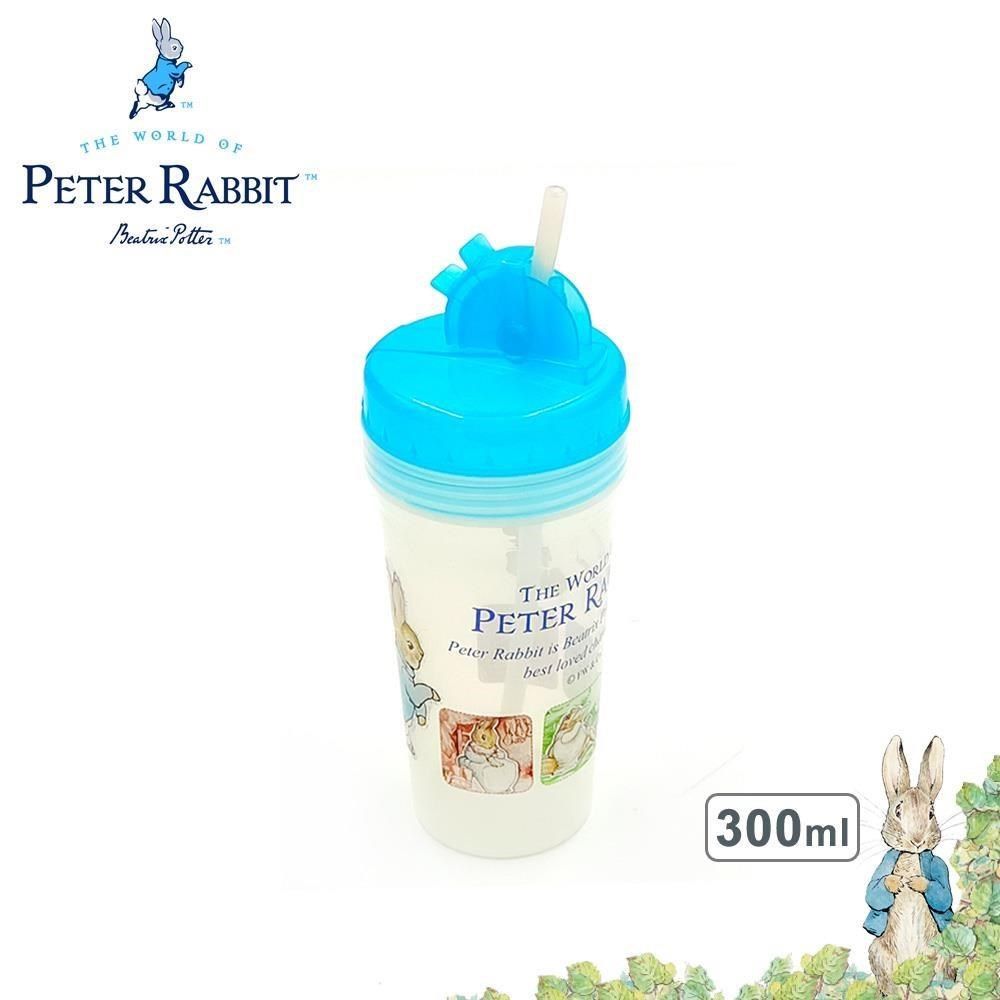 PETER RABBIT 比得兔 【南紡購物中心】 【Croissant科羅沙】  PE閃亮兔吸管水杯 300ml-藍