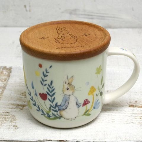 【Croissant科羅沙】Peter Rabbit 比得兔PI附木蓋花葉馬克杯綠PR481-11C