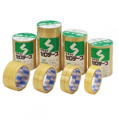 【南紡購物中心】 日本製 SCKISUI 積水牌 玻璃紙 膠帶 12 mm(寬) 10捲入 /束 NO.252