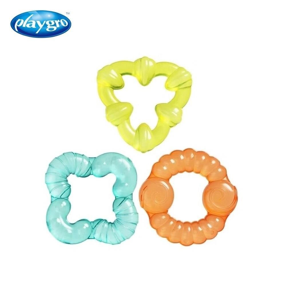 Playgro 幾何冰涼三色固齒器(3入)
