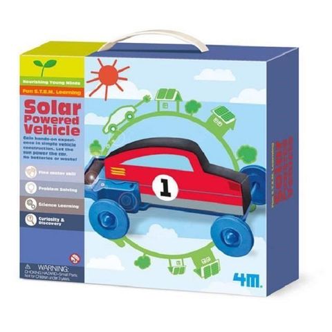 Kiddy Kiddo 【南紡購物中心】 【4M創意玩具】學齡前啟蒙系列-陽光噗噗車 Solar Power Vehicle 04676 