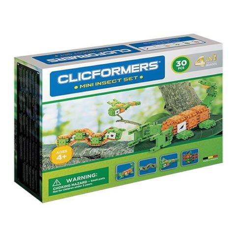 Magformers 【南紡購物中心】 【CLICFORMERS】可立扣益智建構片迷你組-昆蟲 30片 ACT06374