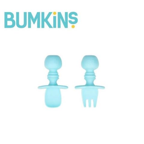 Bumkins 【南紡購物中心】 美國  矽膠湯叉組(水藍)