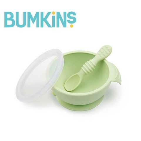 Bumkins 【南紡購物中心】 美國  寶寶矽膠餐碗組(香瓜綠)