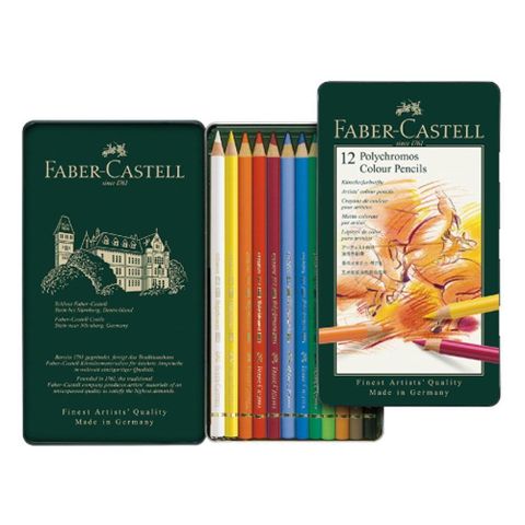 【南紡購物中心】 【Faber-Castell】輝柏 藝術家級油性色鉛筆12色 / 盒 110012