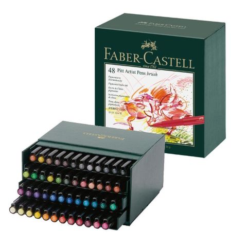 Faber-Castell 輝柏 【南紡購物中心】  PITT 藝術筆精裝版 48色 / 盒 167148