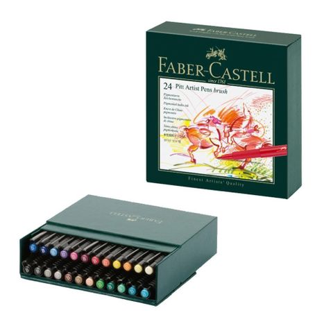 Faber-Castell 輝柏 【南紡購物中心】  PITT 藝術筆精裝版 24色 / 盒 167147