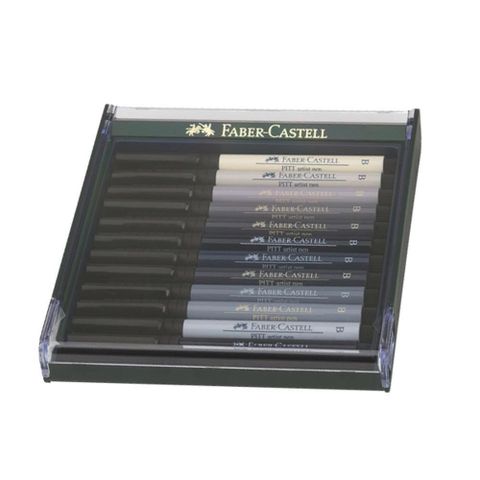 【南紡購物中心】 【Faber-Castell】輝柏 PITT 藝術筆12色 冷灰色系 / 盒 267423