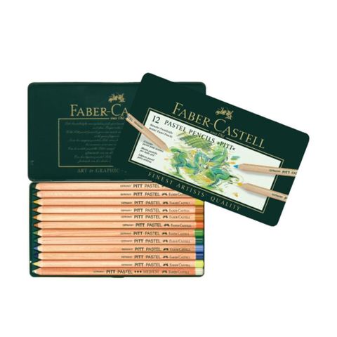 【南紡購物中心】 【Faber-Castell】輝柏 PITT藝術家級粉彩色鉛筆 12色 / 盒 112112