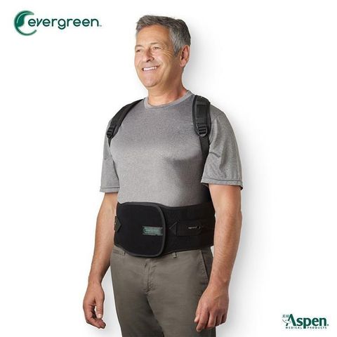 【南紡購物中心】 美國Aspen EVERGREEN 456 TLSO 背架護腰 - 黑 (耶思本脊椎裝具未滅菌)