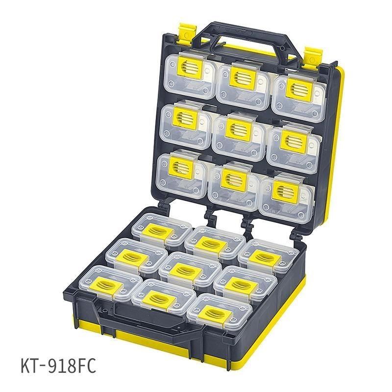  【南紡購物中心】 台灣製【多用途零件整理盒(背帶+內盒*18) KT-918FC】分類盒 零件盒 收納盒 提盒 手提工作箱 工具箱
