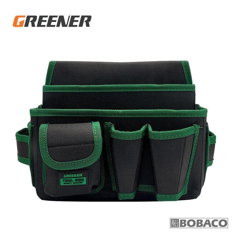 大船回港 【南紡購物中心】 GREENER【15合一加厚釘子工具包 BGR-G (送黑色腰帶)】電工 木工 工具袋 腰間收納袋 工作包 腰包工具包