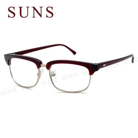 【SUNS】時尚潮流文青款紅框老花眼鏡 超輕盈 精品老花