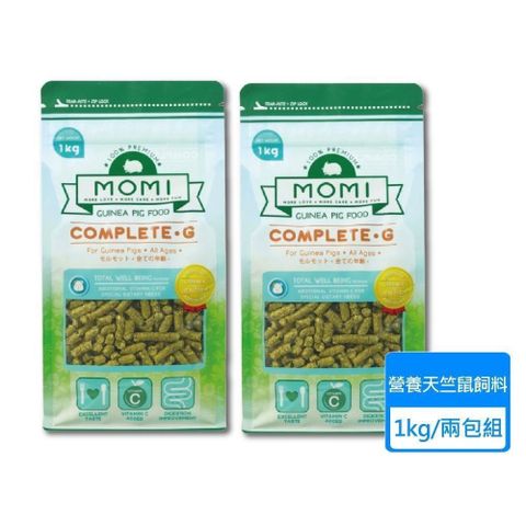 【南紡購物中心】 【MOMI 摩米】營養全G天竺鼠飼料 1公斤 兩包組