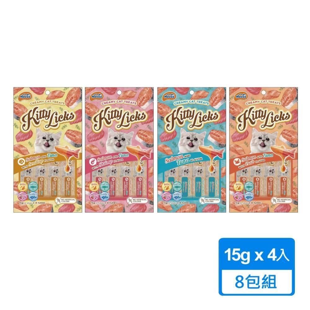  【南紡購物中心】 【Kitty Licks】甜甜貓 鮭魚肉泥條15gx4條/包8包組