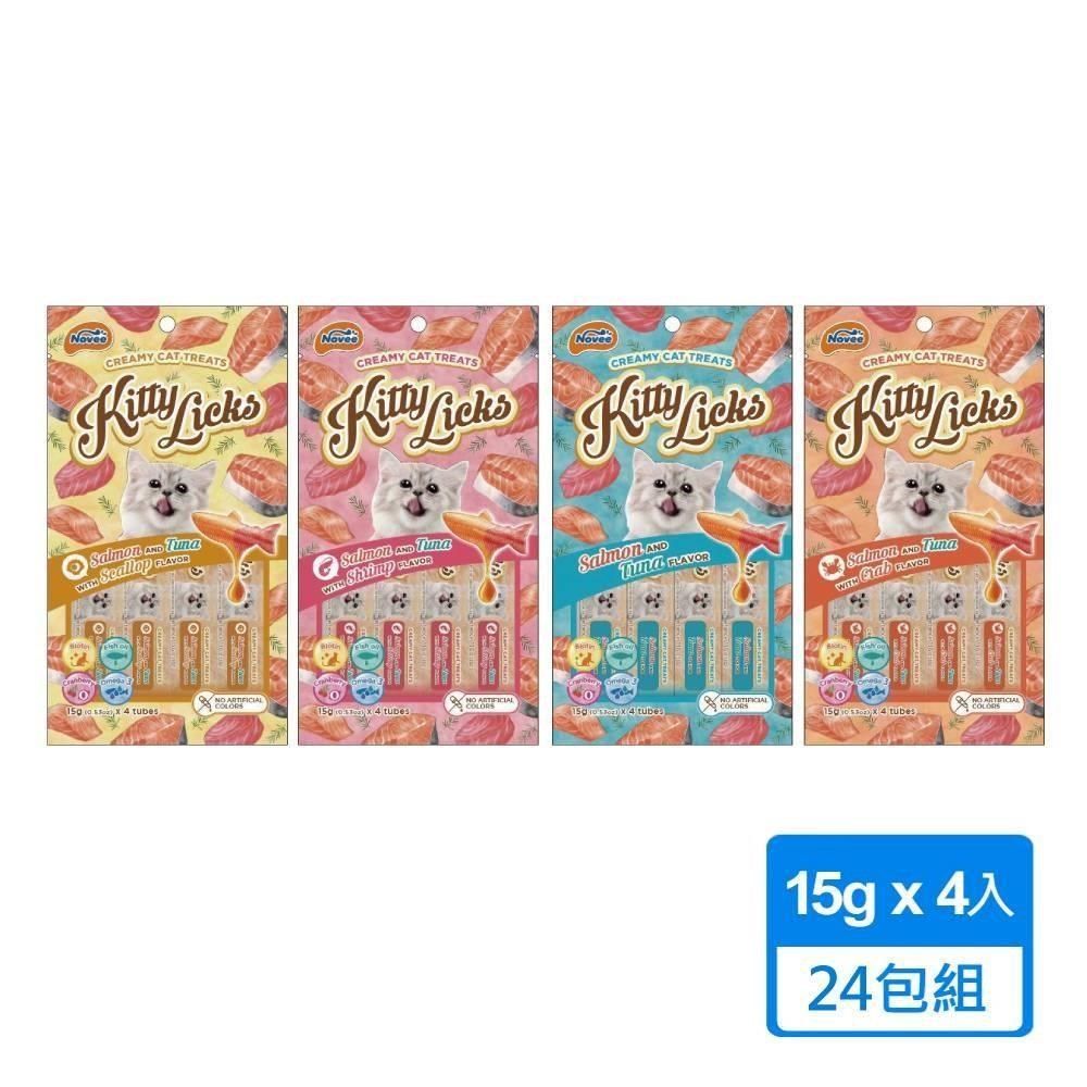  【南紡購物中心】 【Kitty Licks】甜甜貓 鮭魚肉泥條15gx4條/包24包組