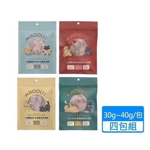 【南紡購物中心】 【HOOLI呼哩】犬貓用美味凍乾 30~40g/包四包組