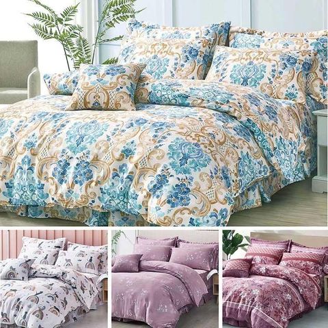 【Indian】100%純天絲雙人特大四件式床包兩用被組-4款任選