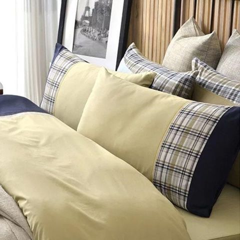 【南紡購物中心】 Caliphil寢具 單人床包被單四件組 / 萊斯特/ 橄欖綠 / 美國精梳純棉 / 休閒時尚風格設計寢具/ 台灣製
