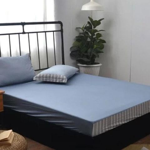 Caliphil寢具 精梳棉單人床包 / 海斯廷斯/ 晴空藍 / 100%美國棉