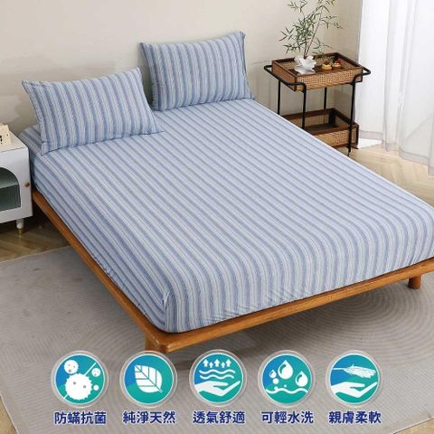 【Indian】涼感紗抗菌單人二件式床包枕套組
