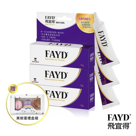 飛宜得 【南紡購物中心】 FAYD凝膠15gx3(兒童也適用) 贈美妝蛋禮盒