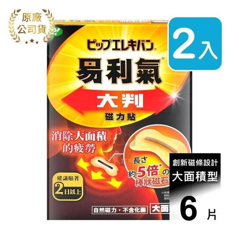 易利氣 大判磁力貼 大範圍型 (6片*2盒)