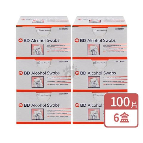 BD必帝 酒 精棉片 100片/盒 (6盒)