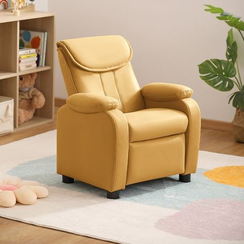 林氏木業簡約兒童單人沙發LS355-奶油黃