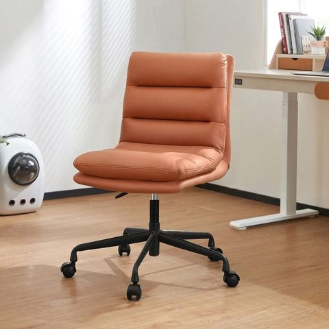 林氏木業輕奢科技布電腦椅 BY015-霧橘色