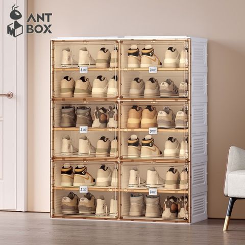 【ANTBOX 螞蟻盒子】免安裝折疊式鞋櫃12格