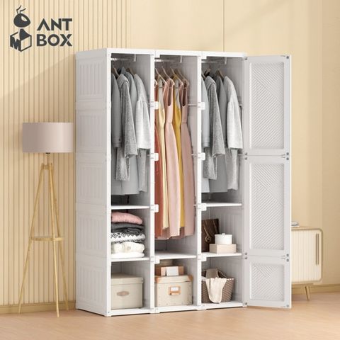 【ANTBOX 螞蟻盒子】免安裝折疊式衣櫃15格3桿