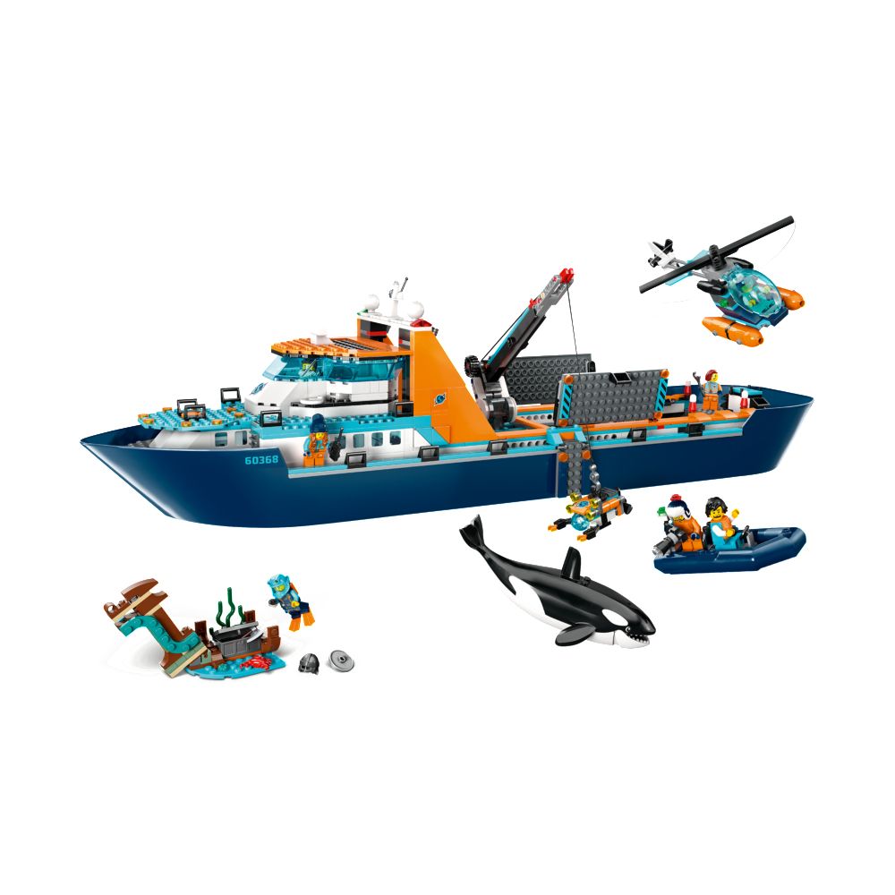 LEGO 樂高  城市系列 60368 北極探險家之艦(玩具船 兒童積木)