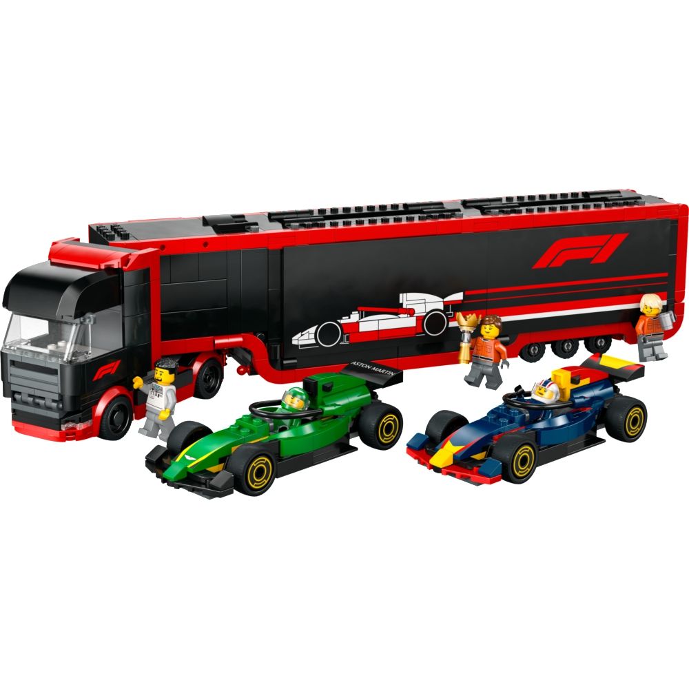 LEGO 樂高 城市系列 60445 F1卡車和 RB20 與 AMR24 F1 汽車(Formula1 紅牛Red Bull 奧斯頓馬丁 兒童賽車玩具)