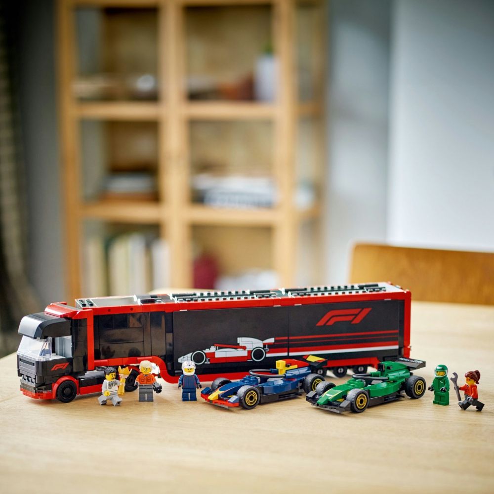 LEGO 樂高 城市系列 60445 F1卡車和 RB20 與 AMR24 F1 汽車(Formula1 紅牛Red Bull 奧斯頓馬丁 兒童賽車玩具)