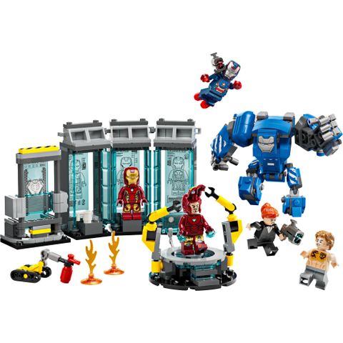 LEGO 樂高 漫威超級英雄系列 76315 鋼鐵人的實驗室: 鋼鐵裝展示區(積木 兒童玩具 齊禮安 佩珀)