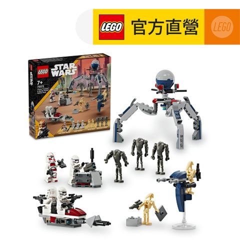 LEGO樂高星際大戰系列75372克隆軍隊與戰鬥機器人組合