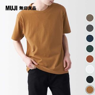 男有機棉水洗粗織圓領短袖T恤【MUJI 無印良品】