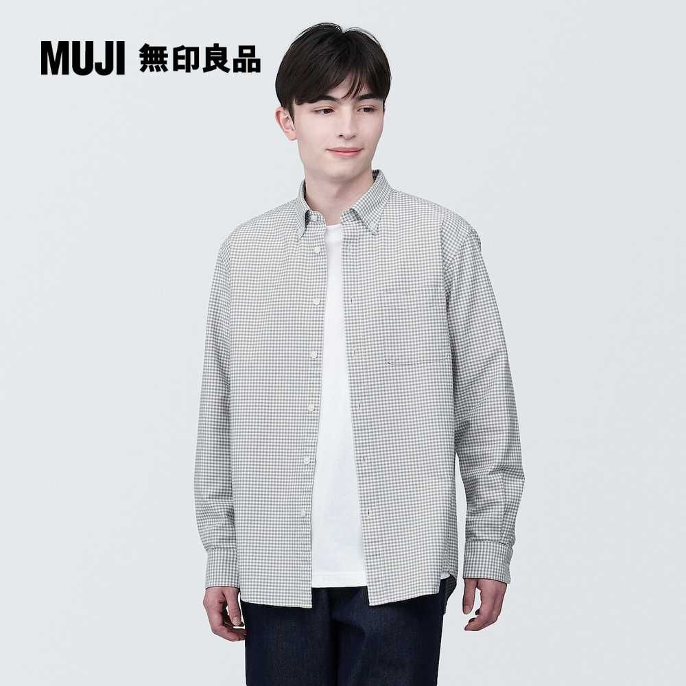 MUJI 無印良品 男有機棉水洗牛津布扣領長袖襯衫(共8色)