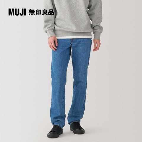 MUJI 無印良品 男吉貝木棉混丹寧直筒褲