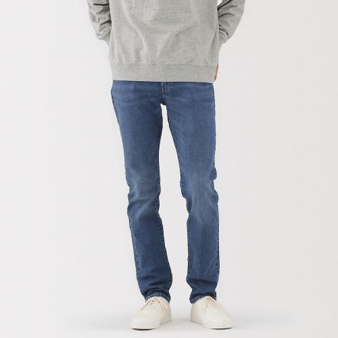 男彈性丹寧合身褲