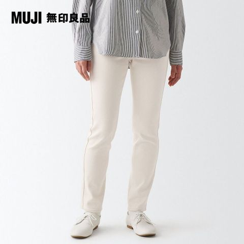 MUJI 無印良品 女有機棉混彈性丹寧合身褲_原色